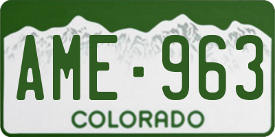 CO license plate AME963