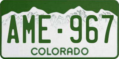 CO license plate AME967