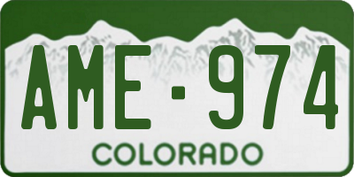 CO license plate AME974