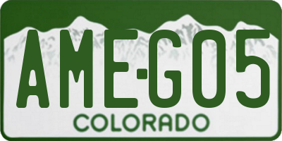 CO license plate AMEG05