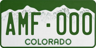 CO license plate AMF000