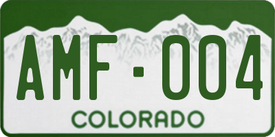 CO license plate AMF004