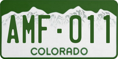 CO license plate AMF011