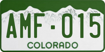 CO license plate AMF015