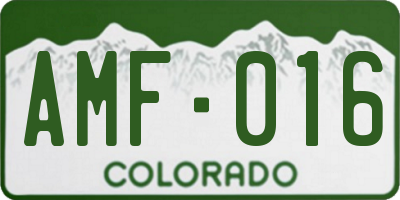 CO license plate AMF016