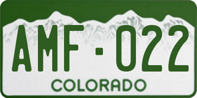 CO license plate AMF022