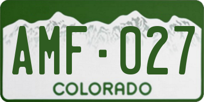 CO license plate AMF027