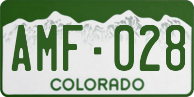 CO license plate AMF028
