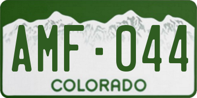 CO license plate AMF044