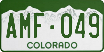 CO license plate AMF049