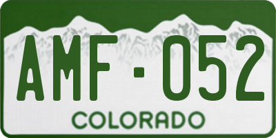 CO license plate AMF052