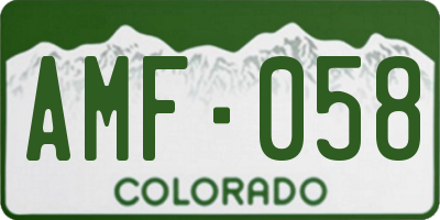 CO license plate AMF058