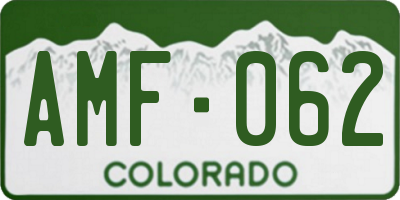 CO license plate AMF062