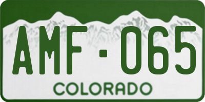 CO license plate AMF065