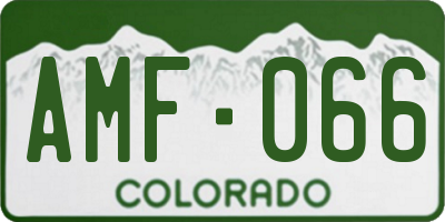 CO license plate AMF066