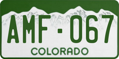 CO license plate AMF067