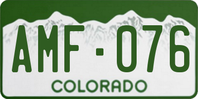 CO license plate AMF076