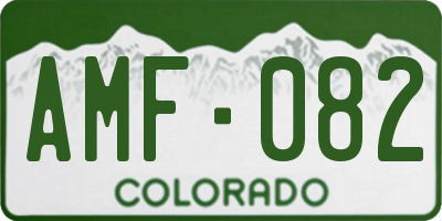 CO license plate AMF082