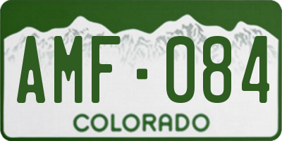 CO license plate AMF084