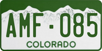 CO license plate AMF085