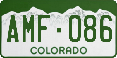 CO license plate AMF086