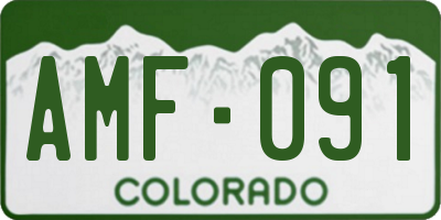 CO license plate AMF091