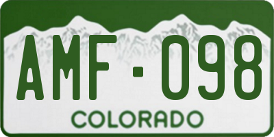CO license plate AMF098
