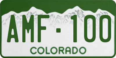 CO license plate AMF100