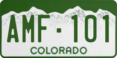 CO license plate AMF101
