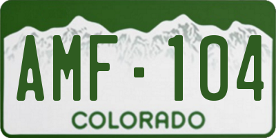 CO license plate AMF104