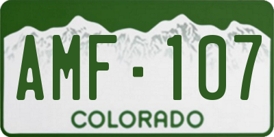CO license plate AMF107