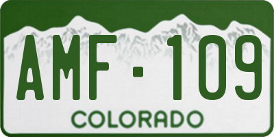 CO license plate AMF109