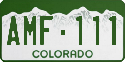 CO license plate AMF111