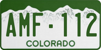 CO license plate AMF112