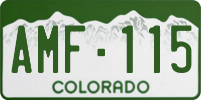 CO license plate AMF115