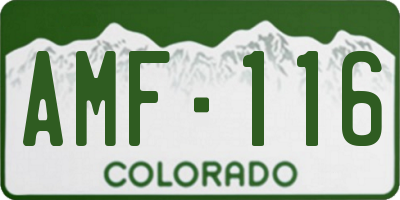 CO license plate AMF116