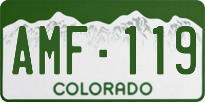 CO license plate AMF119