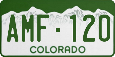 CO license plate AMF120