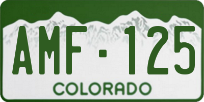 CO license plate AMF125