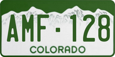 CO license plate AMF128