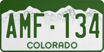 CO license plate AMF134