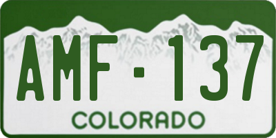 CO license plate AMF137