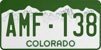 CO license plate AMF138