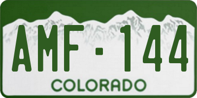 CO license plate AMF144