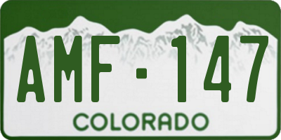 CO license plate AMF147