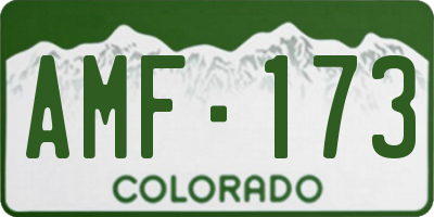 CO license plate AMF173
