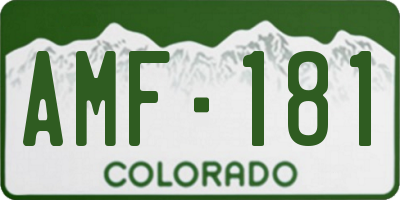 CO license plate AMF181
