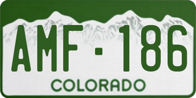 CO license plate AMF186