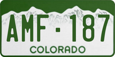 CO license plate AMF187