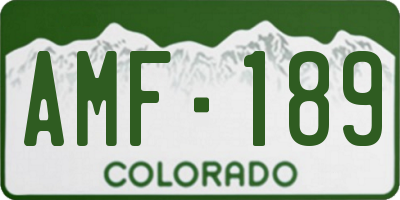 CO license plate AMF189